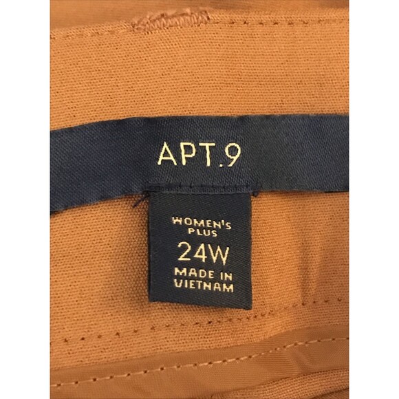 Women's NWT Apt. 9 Torie Straight Mid-Rise Dress Pants Tala Brown Plus Size 24W - Picture 9 of 9
